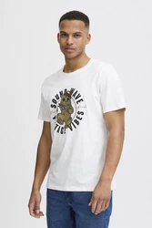 Blend T-Shirt BLEND BHTee Weiß/Gelb/Creme