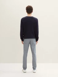 TOM TAILOR Denim Chinohose Strukturierte mit Gürtel Grau/Hellgrau/Dunkelblau/Dunkelgrau