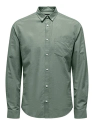 ONLY & SONS Langarmhemd Hemd Slim Fit Langarm Oxford Hemd ONSAlvaro (7802) Dunkelgrn (7802)