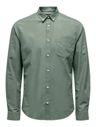 ONLY & SONS Langarmhemd Hemd Slim Fit Langarm Oxford Hemd ONSAlvaro (7802) Dunkelgrn (7802)