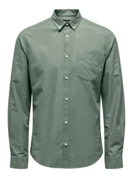 Langarmhemd Hemd Slim Fit Langarm Oxford Hemd 7802 in Dunkelgrn