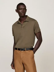 TOMMY HILFIGER Poloshirt 'Essential' Dunkelgrün/Khaki