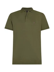 TOMMY HILFIGER Poloshirt 'Essential' Dunkelgrün/Khaki