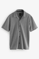 Next Kurzarmhemd Jersey-Hemd Dunkelgrau/Grau/Schwarz