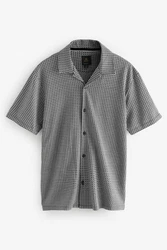 Next Kurzarmhemd Jersey-Hemd Dunkelgrau/Grau/Schwarz