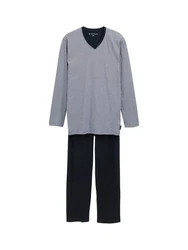 TOM TAILOR Pyjama Zweifarbiger Pyjama navy/wei