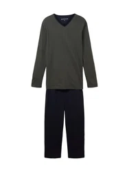 TOM TAILOR Pyjama Zweifarbiger Pyjama navy/grn