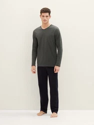TOM TAILOR Pyjama Zweifarbiger Pyjama navy/grn