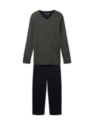 TOM TAILOR Pyjama Zweifarbiger Pyjama navy/grn
