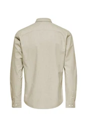 ONLY & SONS Langarmhemd Hemd Slim Fit Langarm Oxford Hemd ONSAlvaro (7802) Beige