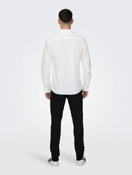 ONLY & SONS Langarmhemd Hemd Slim Fit Langarm Oxford Hemd ONSAlvaro (7802) Wei-3