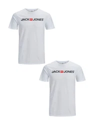 Jack & Jones Kurzarm T-Shirt 2er-Set Crew Neck (3663) Weiß (3663)