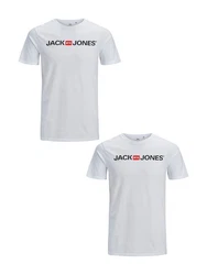 Jack & Jones Kurzarm T-Shirt 2er-Set Crew Neck (3663) Weiß (3663)