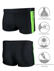 Aquarti Herren Badehose Kurz mit Kontrastpaspel 