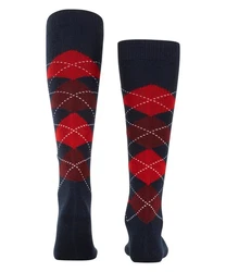 Burlington Kniestrümpfe Preston Dunkelblau/Hellblau/Rot