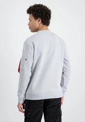 Alpha Industries Sweatshirt Alpha Label Sweater für Herren Grau/Hellgrau/Silber/Rot