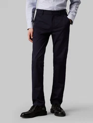 Calvin Klein Chinohose SATEEN STRETCH SLIM CHINO Dunkelblau
