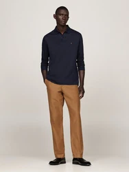 Tommy Hilfiger Langarm-Poloshirt L/S LIQUID COTTON REG POLO Dunkelblau