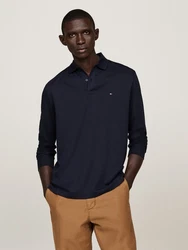 Tommy Hilfiger Langarm-Poloshirt L/S LIQUID COTTON REG POLO Dunkelblau