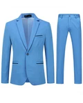 Allthemen Anzug Herrenanzug Slim Fit Hochzeitanzug für Männer Blau/Hellblau