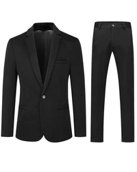 Allthemen Anzug Herrenanzug Slim Fit Hochzeitanzug für Männer Schwarz/Dunkelgrau