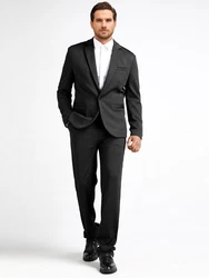 Allthemen Anzug Herrenanzug Slim Fit Hochzeitanzug für Männer Schwarz/Dunkelgrau