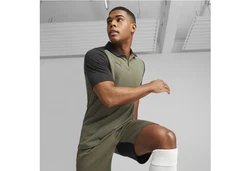 PUMA T-Shirt teamCUP Casuals Poloshirt Dunkelgrün/Grün