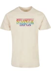 ABSOLUTE CULT Herren Stranger Things Rainbow Dot Logo T-Shirt Khaki/Orange/Beige/Gelb/Rosa