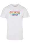 ABSOLUTE CULT Herren Stranger Things Rainbow Dot Logo T-Shirt Rosa/Orange/Mischfarben/Weiß