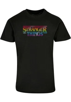 ABSOLUTE CULT Herren Stranger Things Rainbow Dot Logo T-Shirt Schwarz/Mischfarben/Silber/Braun ABSOLUTE CULT Herren Stranger Things Rainbow Dot Logo T-Shirt Schwarz/Mischfarben/Silber/Braun