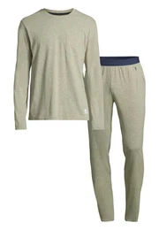 Pyjama Snow Melange (Set, 2 tlg) Schlafanzug - Atmungsaktiv - Set aus Langarm-Shirt und langer Hose