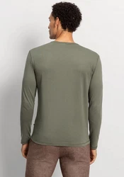 OLYMP Langarmshirt Casual Dunkelgrün/Khaki