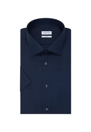 Businesshemd Slim Slim Kurzarm Kentkragen Uni