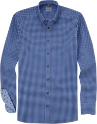 OLYMP Trachtenhemd Level Five body fit Dunkelblau/Blau/Hellblau