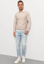 OLYMP Rundhalspullover Strick Casual Beige/Khaki/Braun