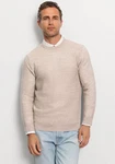 OLYMP Rundhalspullover Strick Casual Beige/Khaki/Braun