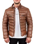 Reichstadt Bomberjacke Herren Echtleder Jacke RS016 Braun (RS016)
