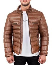 Bomberjacke Herren Bomber Echtleder Jacke RS016 Brown XL