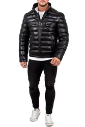 Reichstadt Bomberjacke Herren Echtleder Jacke RS016 schwarz (RS016)