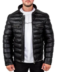 Reichstadt Bomberjacke Herren Echtleder Jacke RS016 schwarz (RS016)