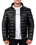 Reichstadt Bomberjacke Herren Echtleder Jacke RS016 schwarz (RS016)