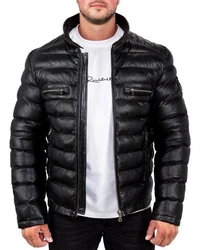 Reichstadt Bomberjacke Herren Echtleder Jacke RS016 schwarz (RS016)