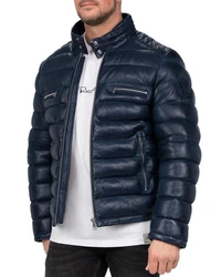 Reichstadt Bomberjacke Herren Echtleder Jacke RS016 Navy (RS016)