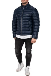 Reichstadt Bomberjacke Herren Echtleder Jacke RS016 Navy (RS016)