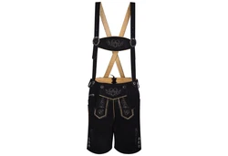 Trachtify Trachtenlederhose Herren Antik Deluxe Schwarz/Dunkelblau