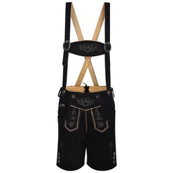 Trachtify Trachtenlederhose Herren Antik Deluxe Schwarz/Dunkelblau