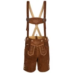 Trachtify Trachtenlederhose Herren Antik Deluxe Braun/Dunkelbraun/Dunkelrot