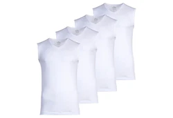 RAGMAN Unterhemd Herren 4er Pack Weiß/Dunkelblau/Creme
