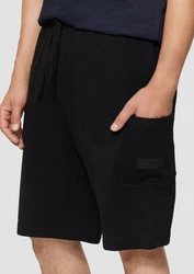 s.Oliver Bermudas Lässige Sweatshorts Cargotasche Schwarz/Dunkelblau