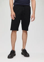 s.Oliver Bermudas Lässige Sweatshorts Cargotasche Schwarz/Dunkelblau